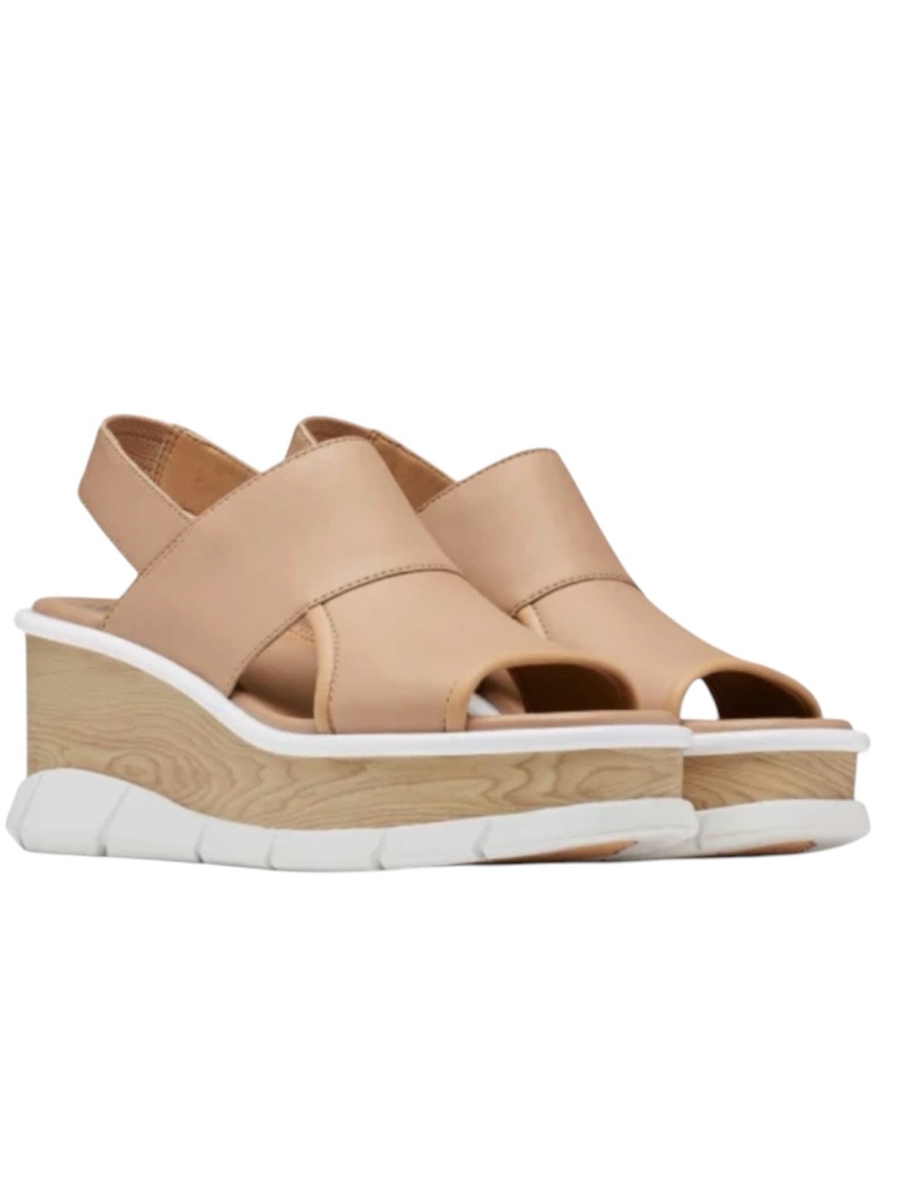 Sorel Joanie III Slingback Wedge Sandal in Honest Beige. Size 10.5. NWOB